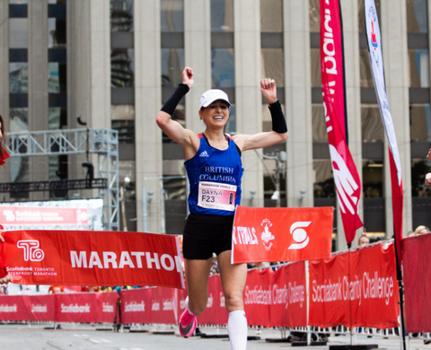 Dayna at the finish line