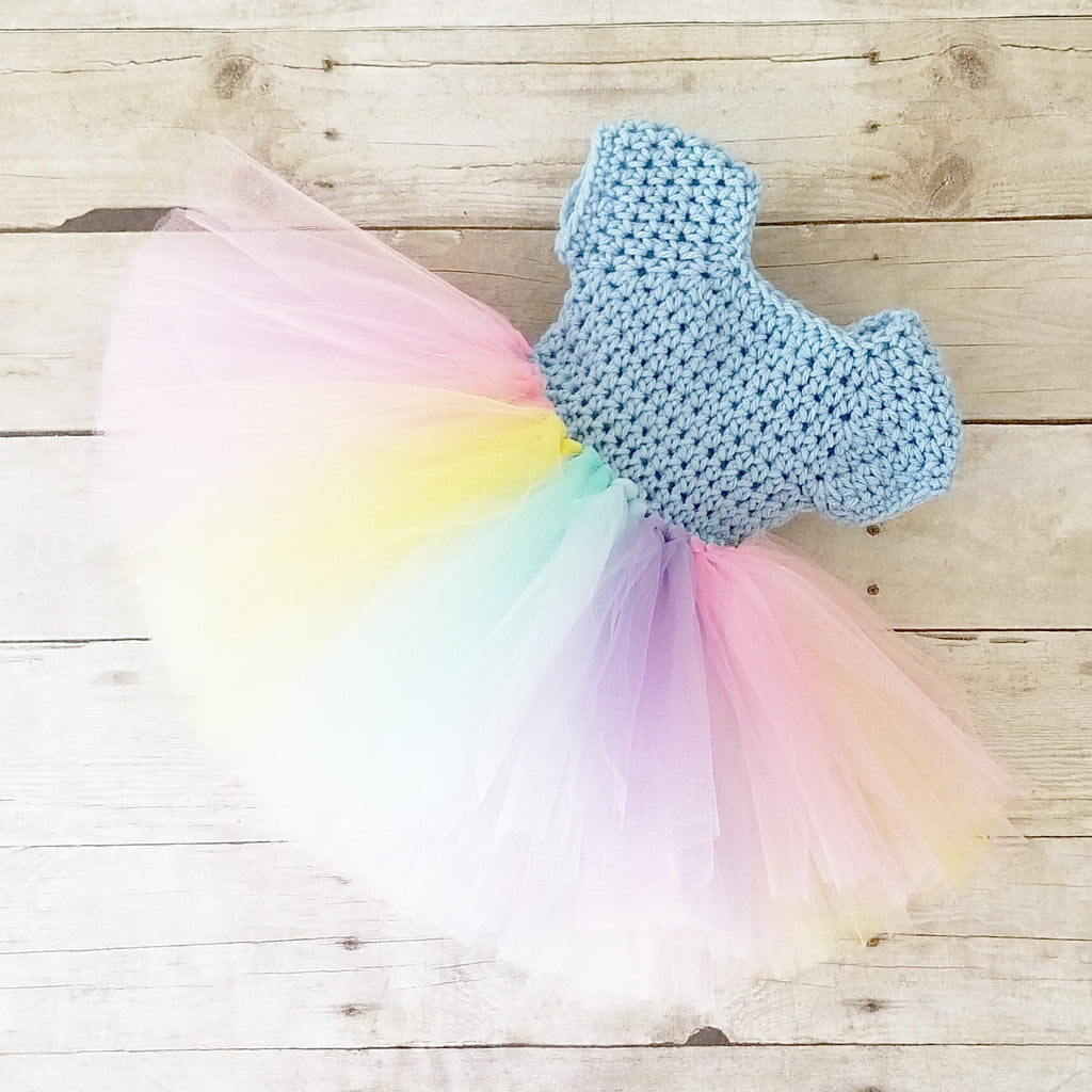 Crochet Tutu Dress Newborn Baby Infant Toddler Child Handmade