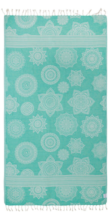 CLEARANCE - Mandala Flower Sand Resistant Turkish Towel in Olive – InfuseZen