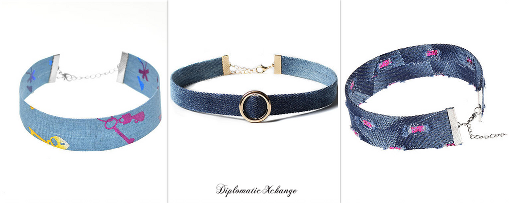 Denim Choker Necklace