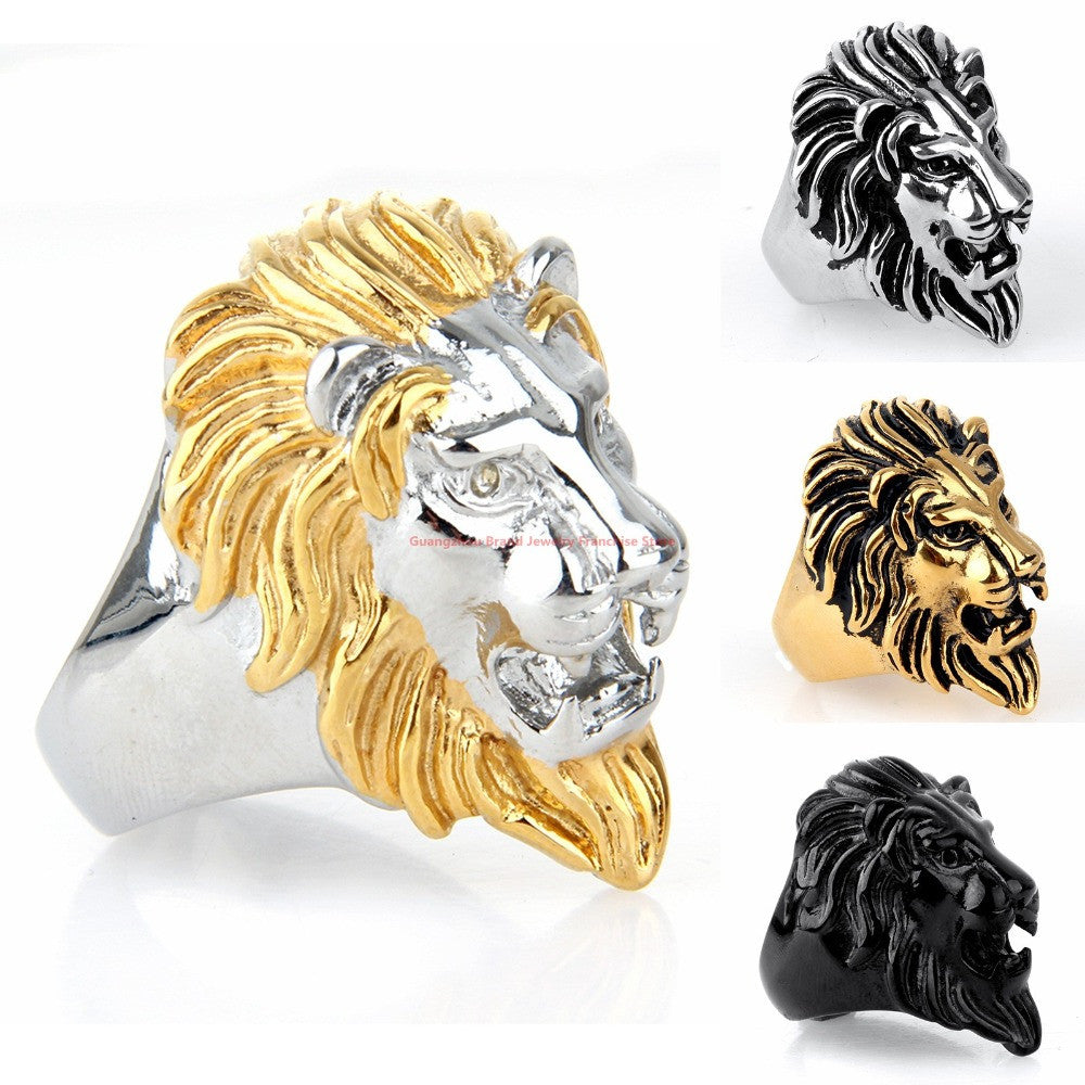 Griffin Gothic Lion Head Men's Ring 4 color options Size 7-15 availabl |  Shop R Studio