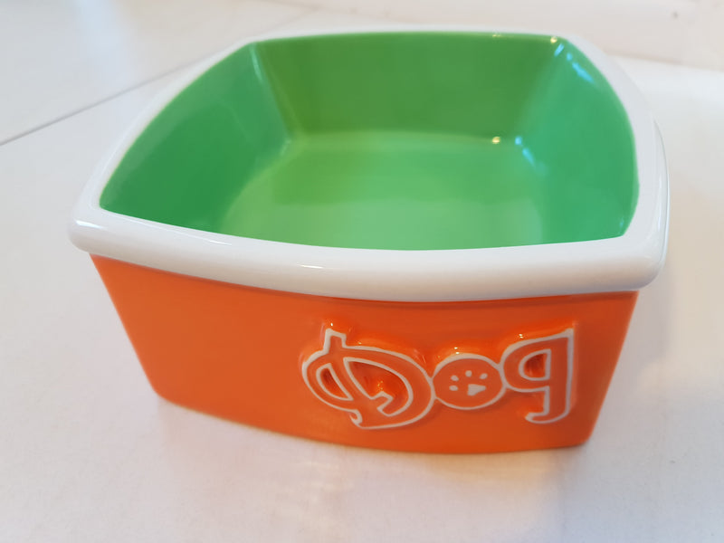 square ceramic dog bowls