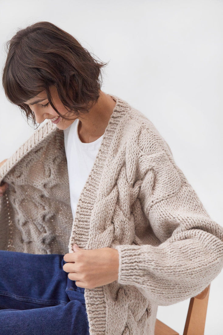 Twisted Erik: Oat Milk Wool Cardigan – The Knotty Ones