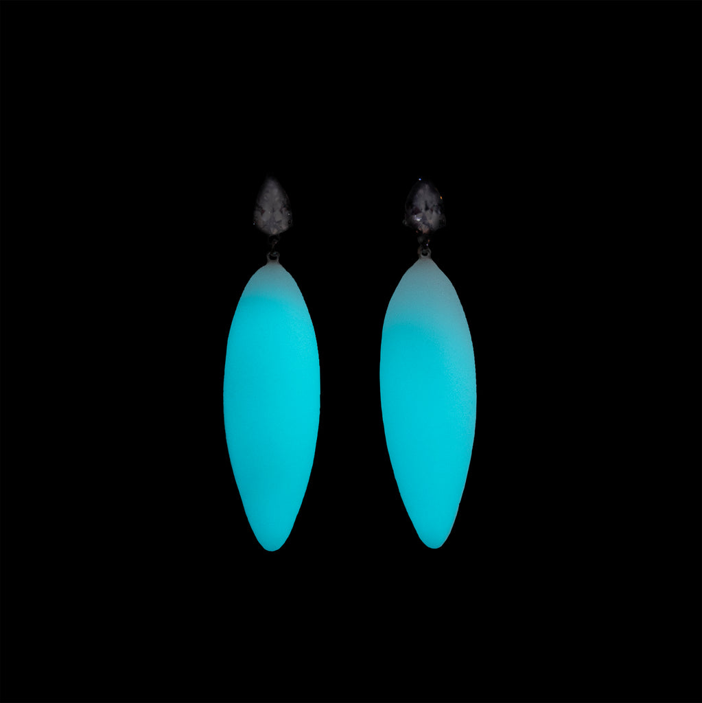 blue glow in the dark earrings