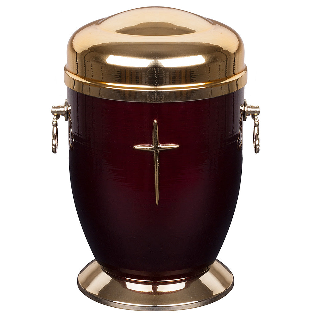 LARGE METAL CREMATION URN FOR ADULT ASHES
