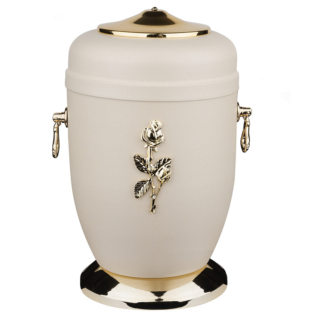 Beautiful Metal Cremation Urn Gold Rose Funeral Urn For Adult M78a Remember Forever 