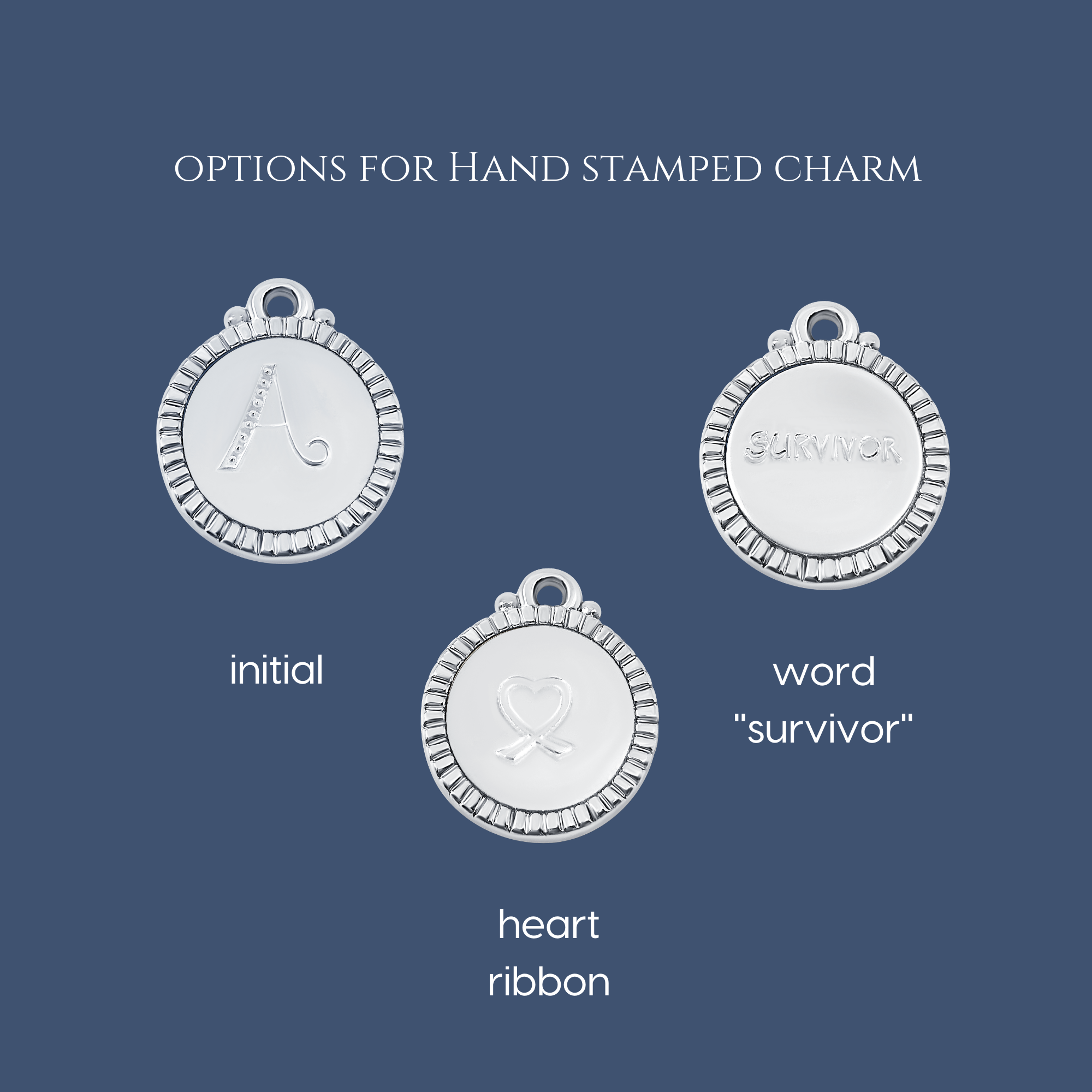 Hand Stamped Charm Only - Circles