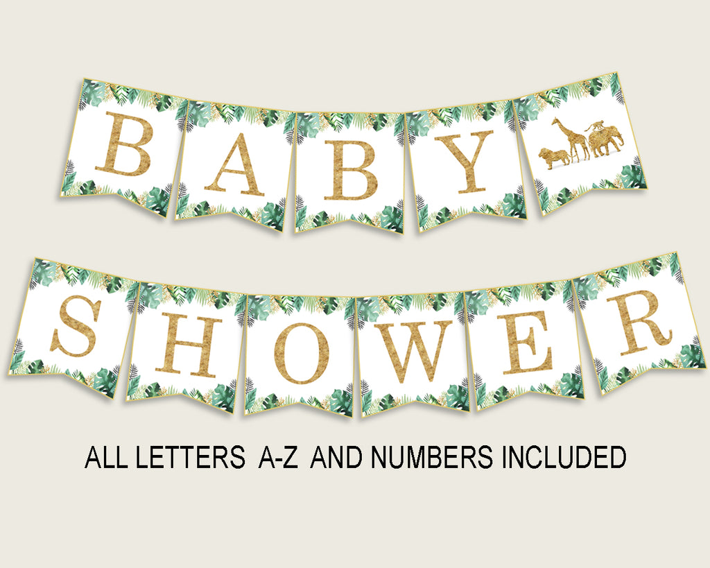 jungle baby shower banner all letters birthday party banner printable studio 118