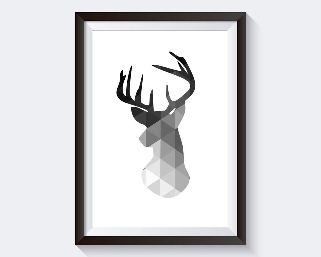 Deer Prints Wall Art Deer Digital Download Deer Geometric Art Deer Geo