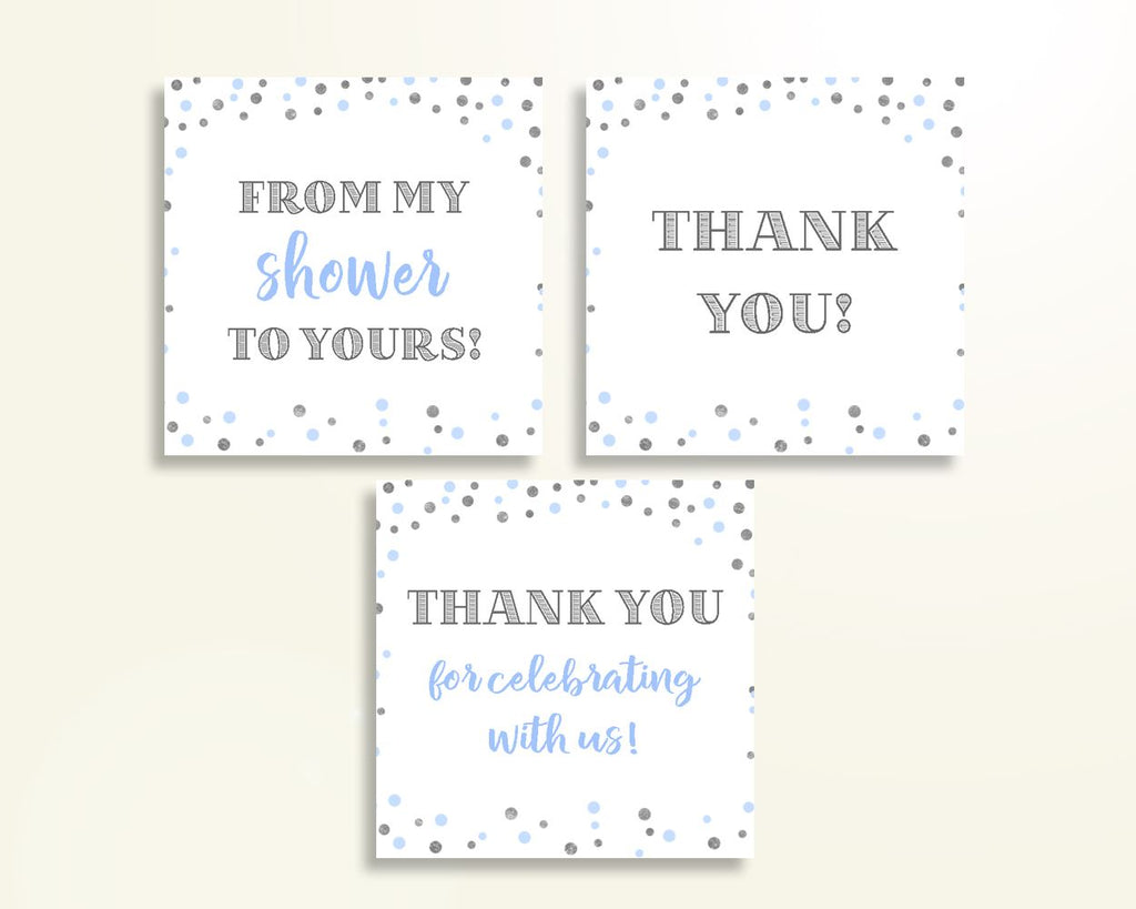 Thank You Tags Baby Shower Thank You Tags Blue And Silver Baby Shower Studio 118