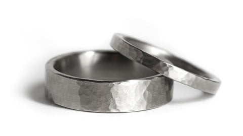 Hammered Paired Couples RIngs - The Cornell