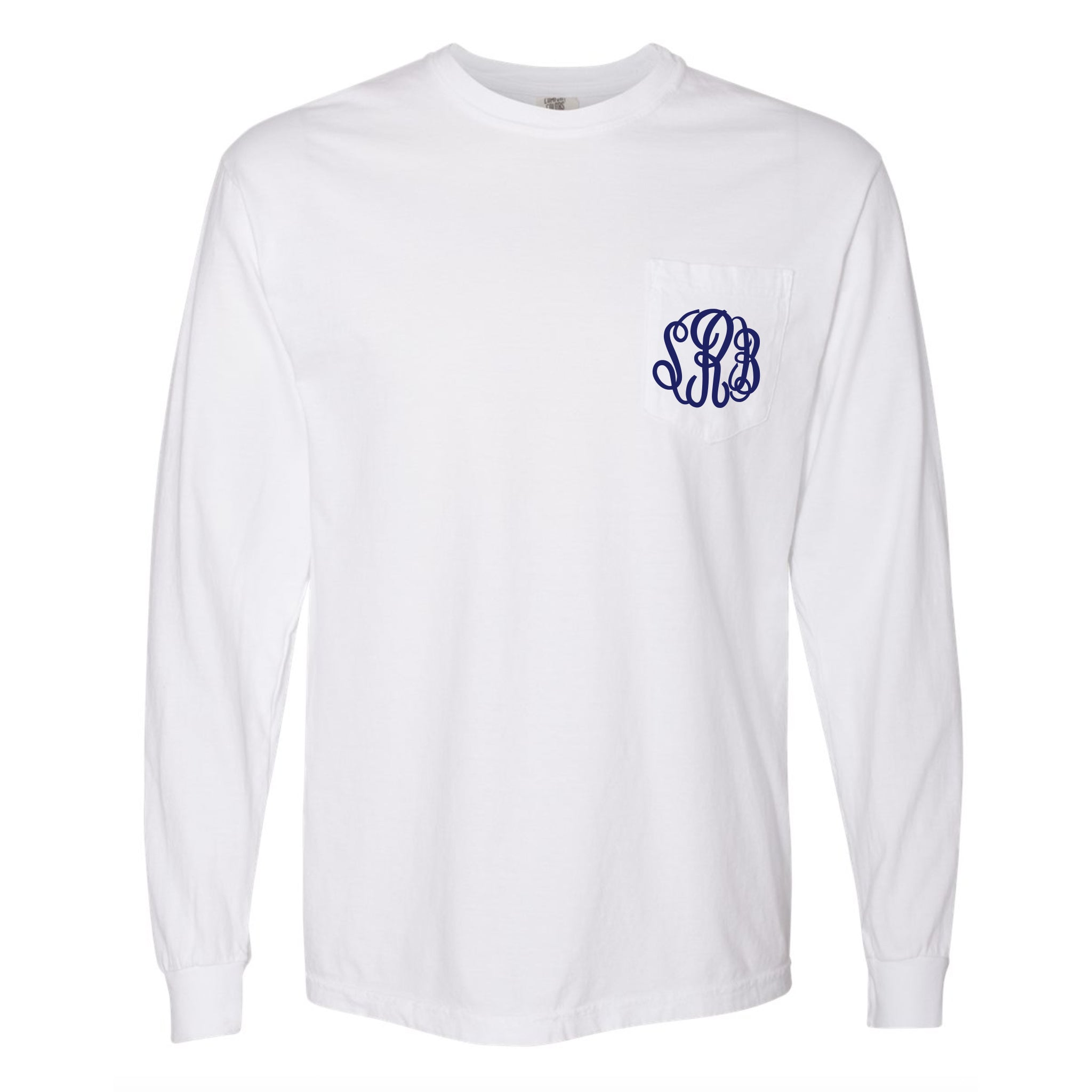 Monogram Comfort Color Long Sleeve Tee White