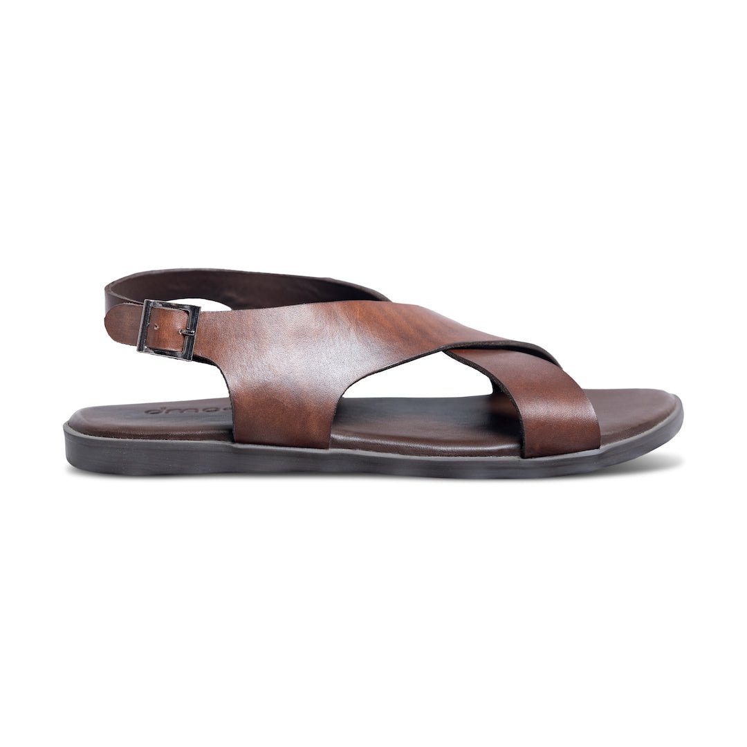 Pelle Tannino | Brown Leather Sandal for Men | dmodot