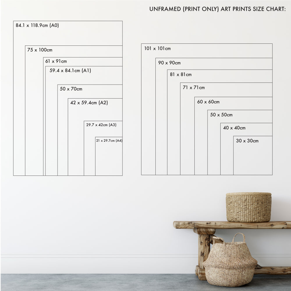 Size Chart For Our Art | The Print Emporium