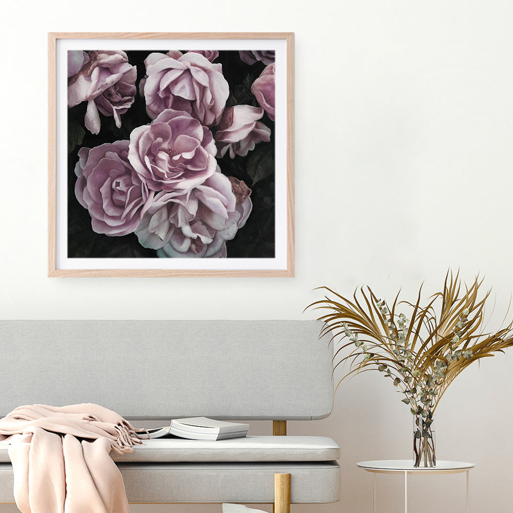 Buy Dusty Pink Roses Square Art Print | The Print Emporium®