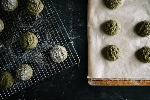 Toasty fresly baked Matcha Green Tea Cookies by Grace Jones