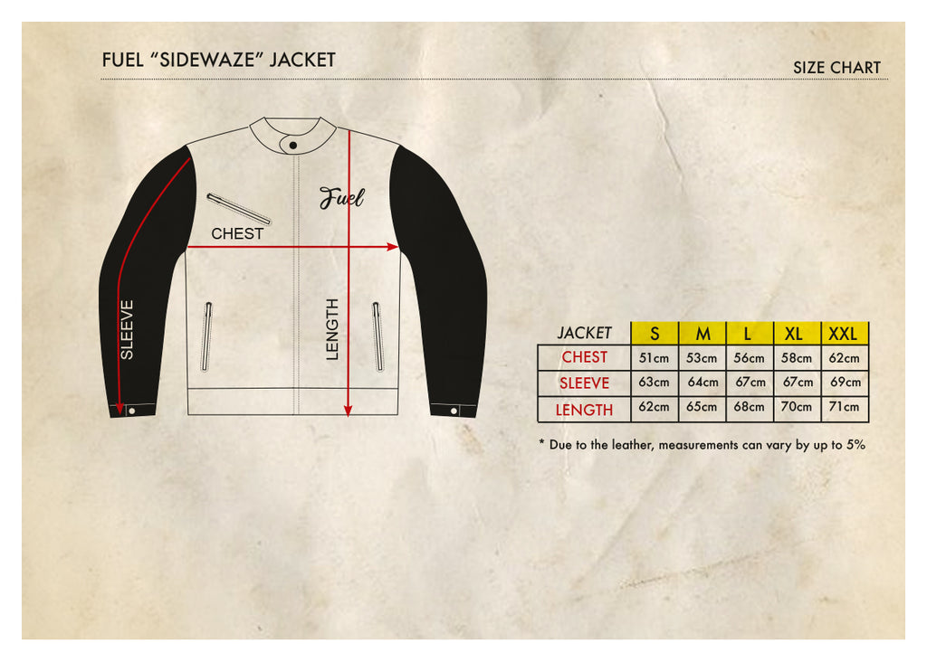 Sidewaze size chart