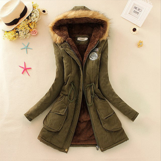 hooded warm coat womens