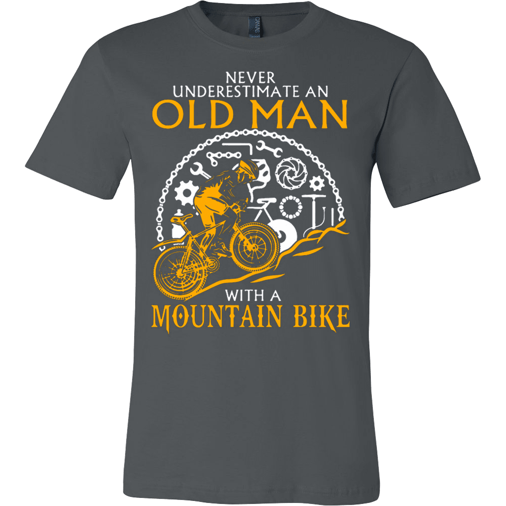 Download NEVER UNDERESTIMATE AN OLD MAN WITH A MOUNTAIN BIKE T-SHIRT - Vietees Shop Online