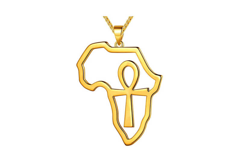 Africa and ankh pendant