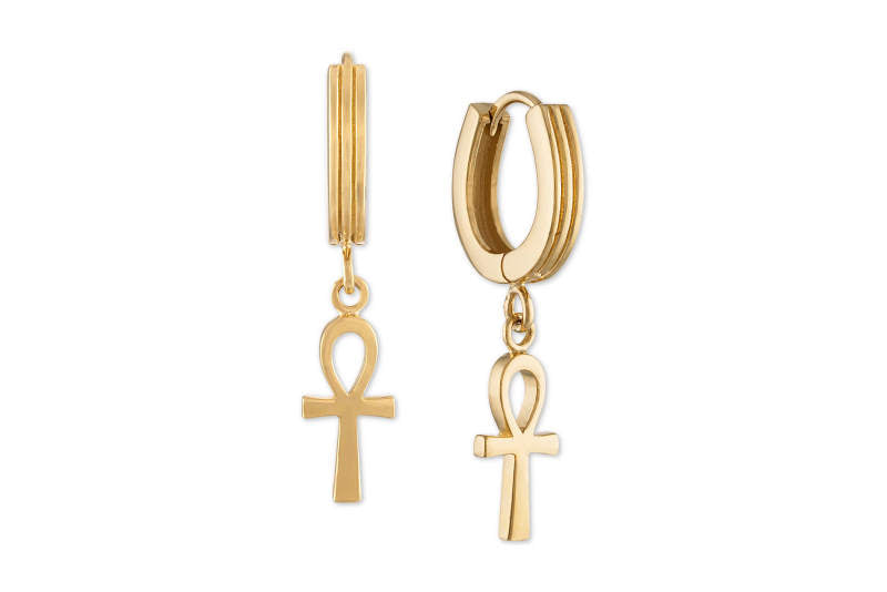Ankh cross drop earrings