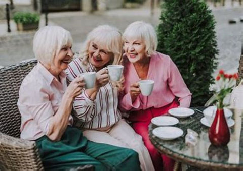 older ladies enjoying a chat and a cup of tea