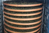 Oolong leaves drying on a drying rack