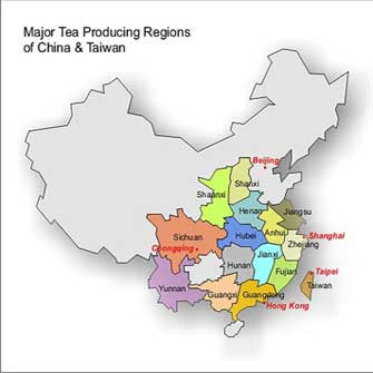 Tea growing regions in China