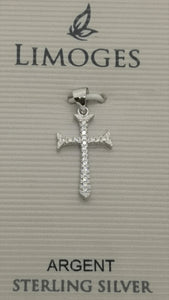 Sterling silver cross pendant with cubic zirconia's