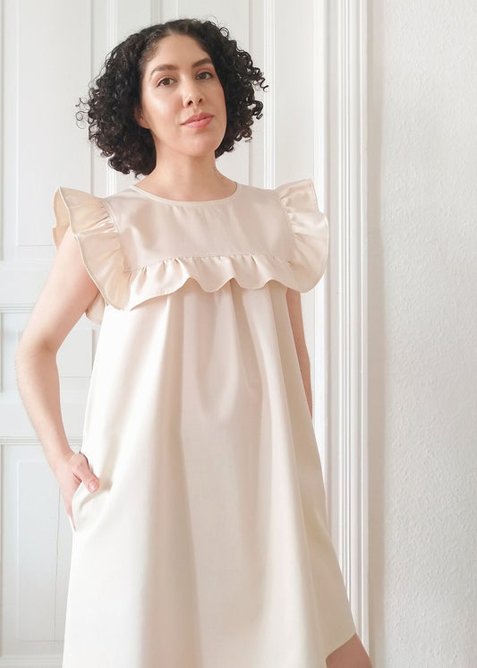 Organic cotton dress with ruffles - 100% Cotton (organic) / 100 % Baumwolle  (Bio)