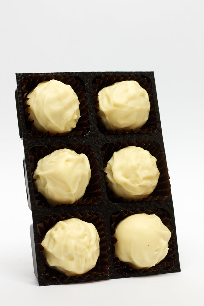 Champagne truffles in white chocolate – And Chocolate of Haworth