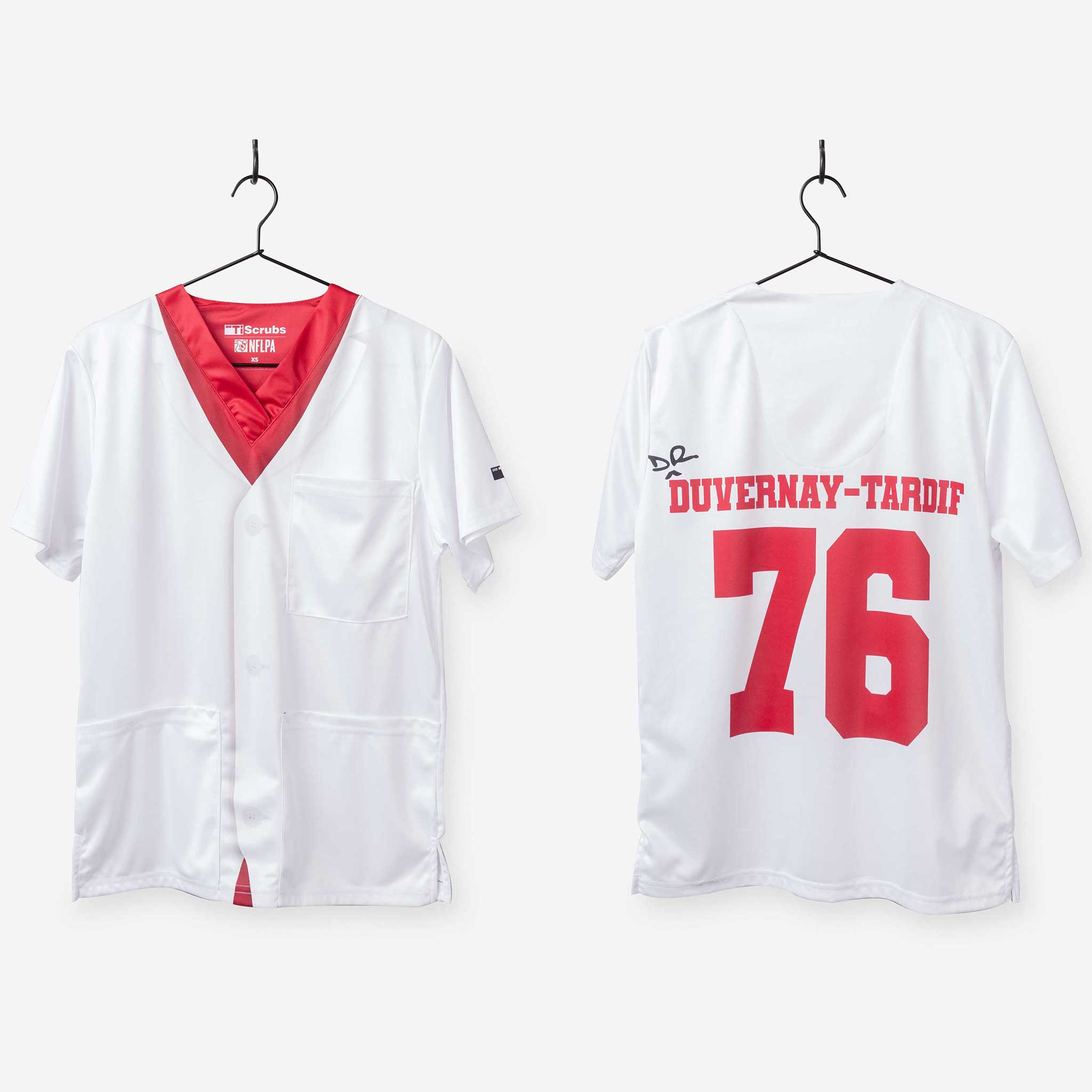 Men's Travis Kelce Scrub Top  NFLPA Licensed Medical Scrubs