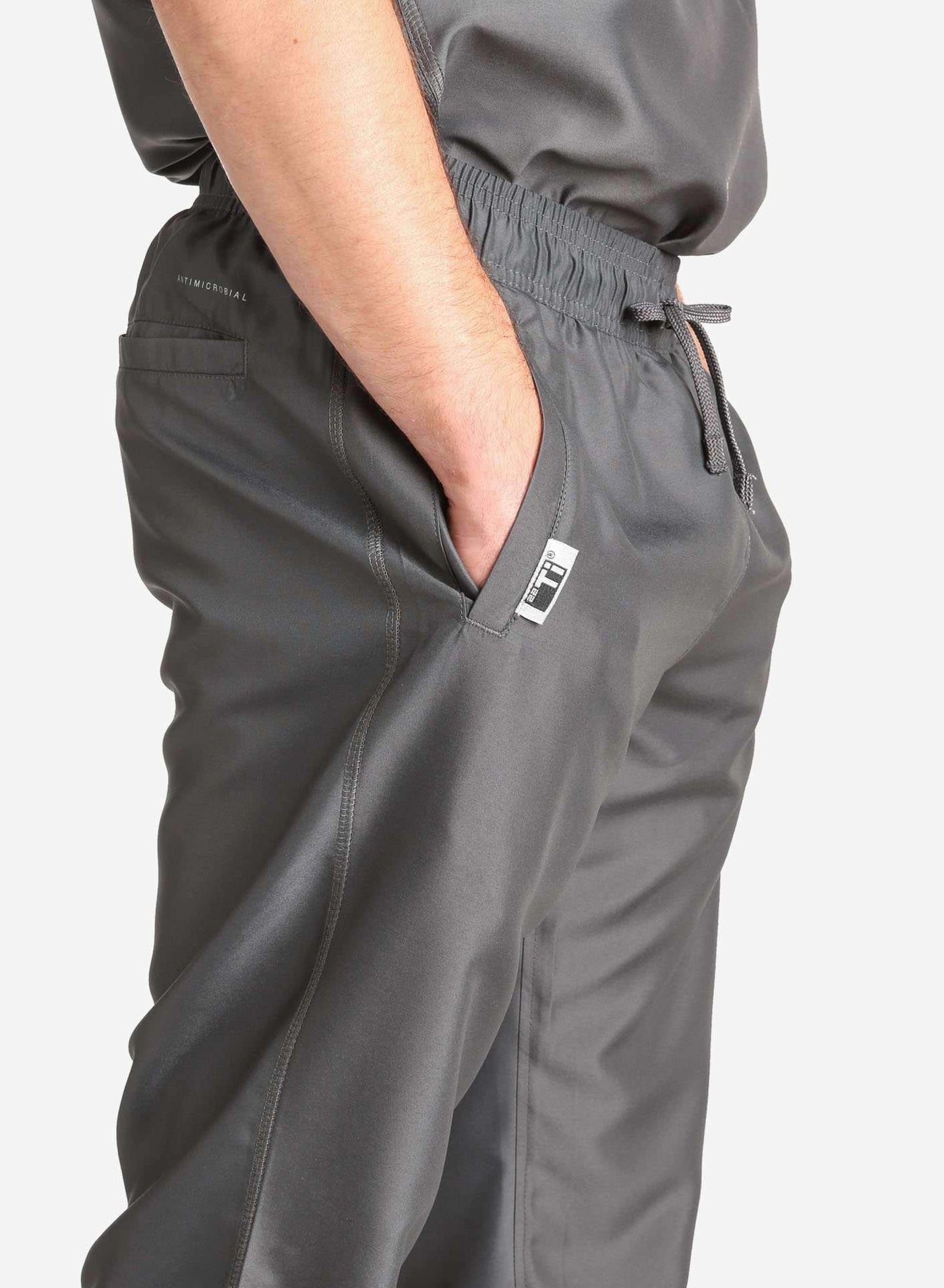 Men's Jogger Scrub Pants in Dark gray Pocket Detail View