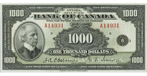 Canadian 1 Dollar Bill Value Chart