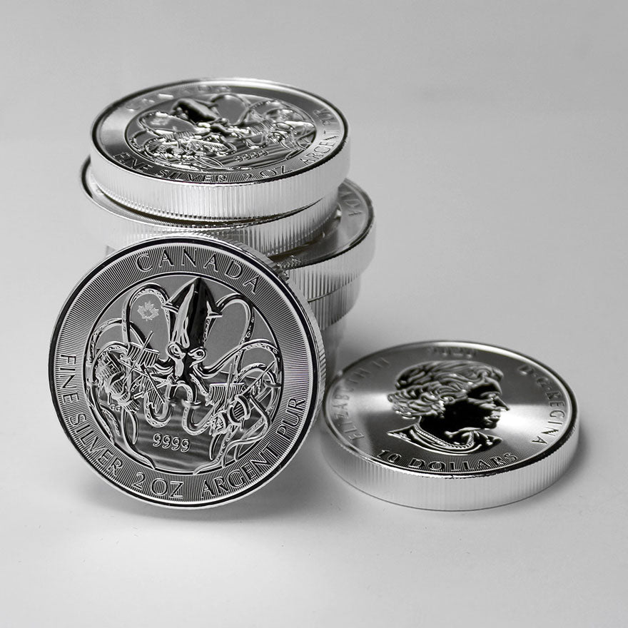 Three commemorative silver coins from the Royal Canadian Mint