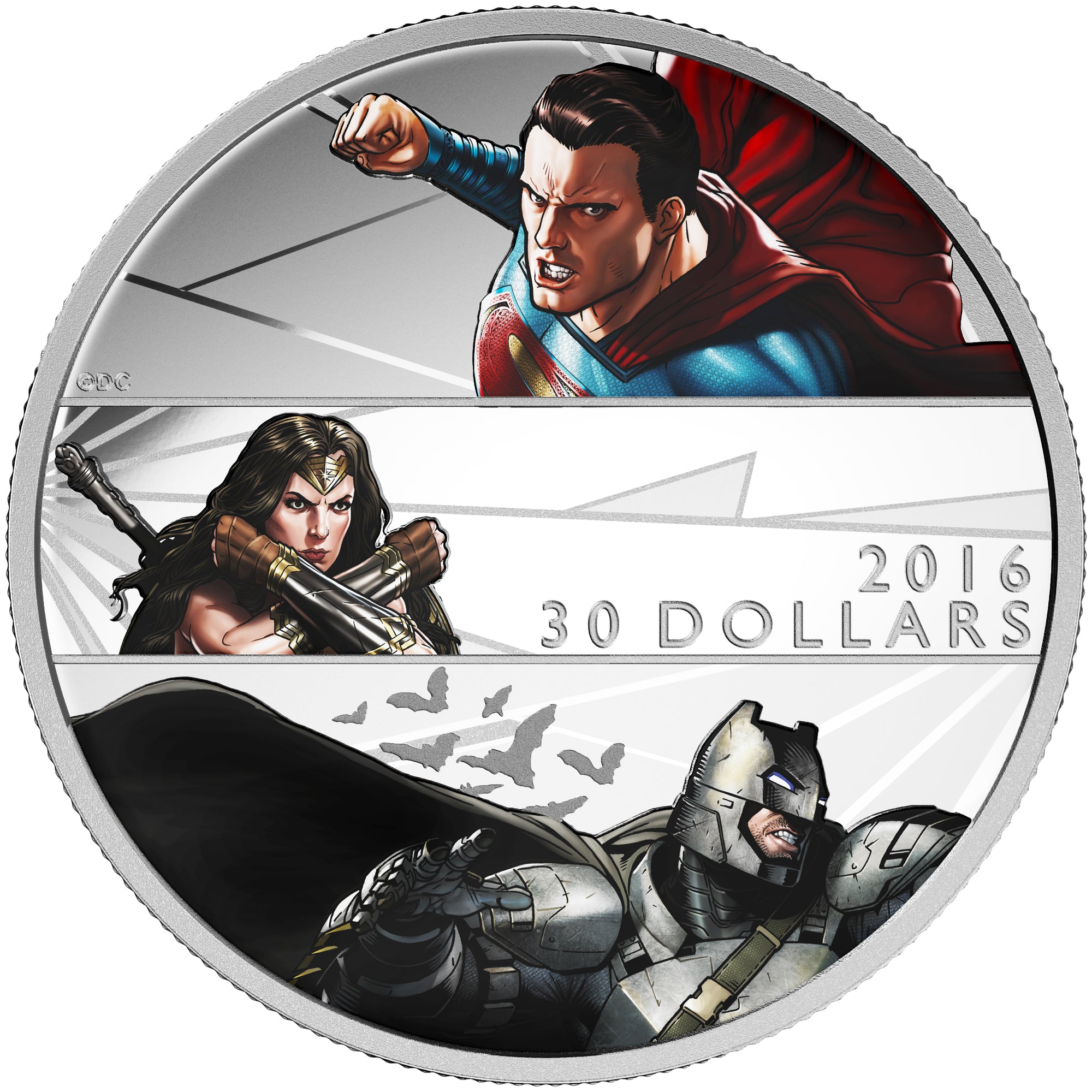 2016 $30 BATMAN V SUPERMAN 銀貨 カナダ - 旧貨幣