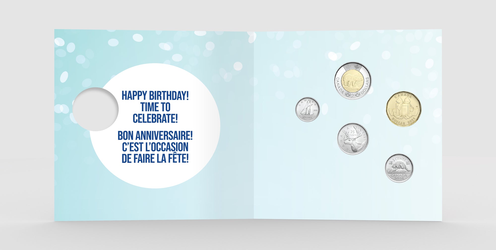 Birthday Gift Card Set 21 Canada 5 Coin Set Royal Canadian Mint Muzeum Gold And Silver