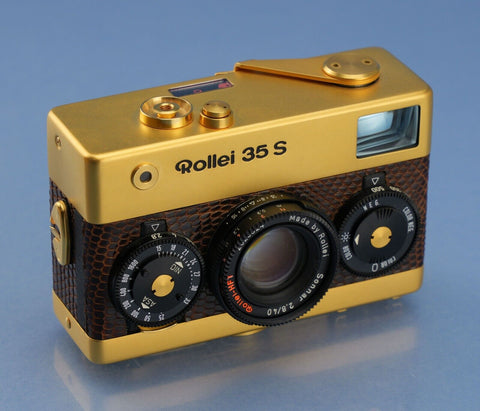 ROLLEI 35 S 24KT GOLD 60TH ANNIVERSARY CAMERA SET SONNAR HST 40MM