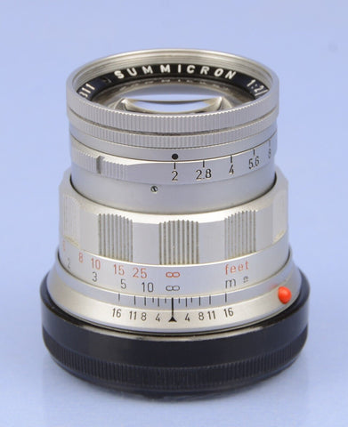 LEICA LEITZ 50MM SUMMICRON F2 11818 RIGID DUAL SCALE LENS NEAR