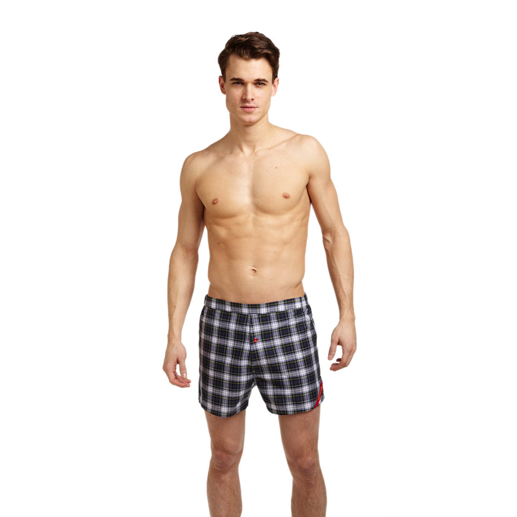 Men’s Designer Underwear | Slim-Fit Boxers Blue/Green Tartan Plaid ...