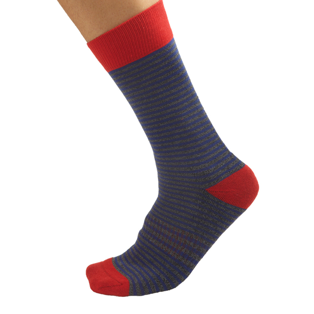 Men’s Socks | Blue/Grey Striped Serious Socks | Pengallan