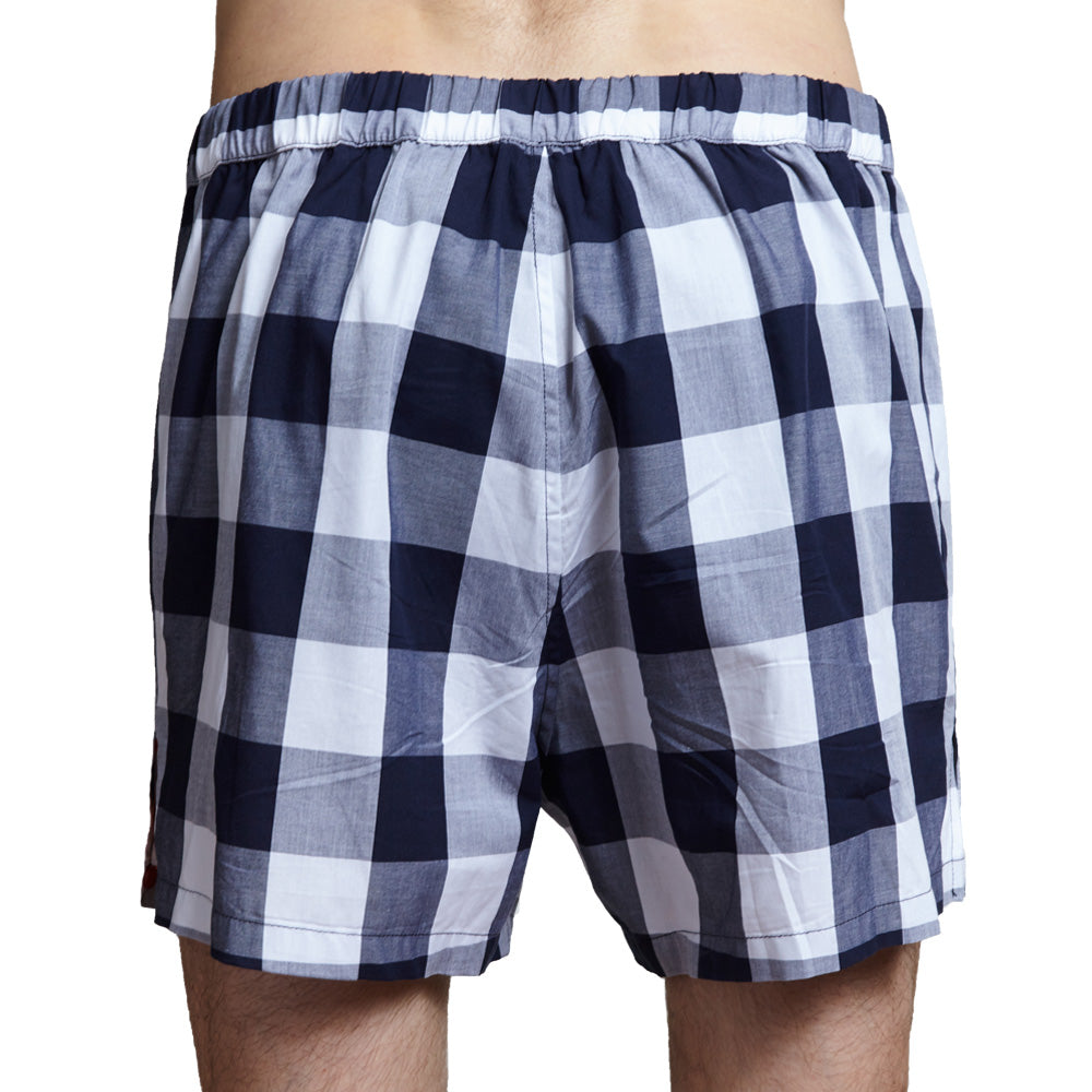 Men’s Designer Underwear | Slim-Fit Boxers Navy Buffalo Plaid | Pengallan