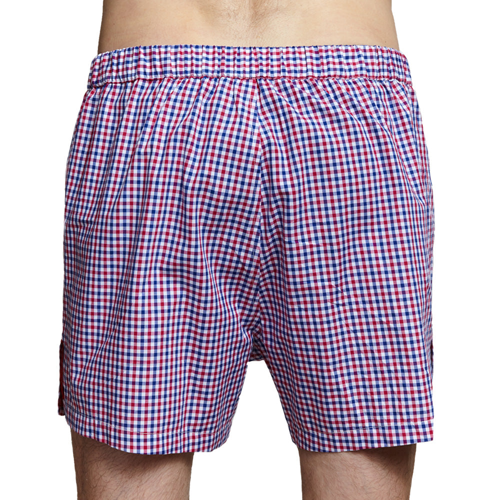 Men’s Designer Underwear | Slim-Fit Boxers Red/White/Blue Check | Pengallan