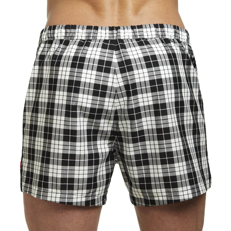 Men’s Designer Underwear | Slim-Fit Boxers Black/White Plaid | Pengallan