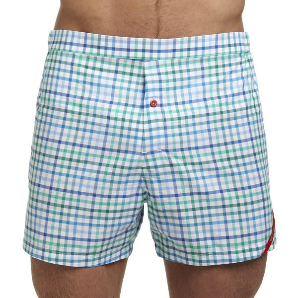 Men’s Designer Underwear | Slim-Fit Boxers Blue/Green Tattersall ...