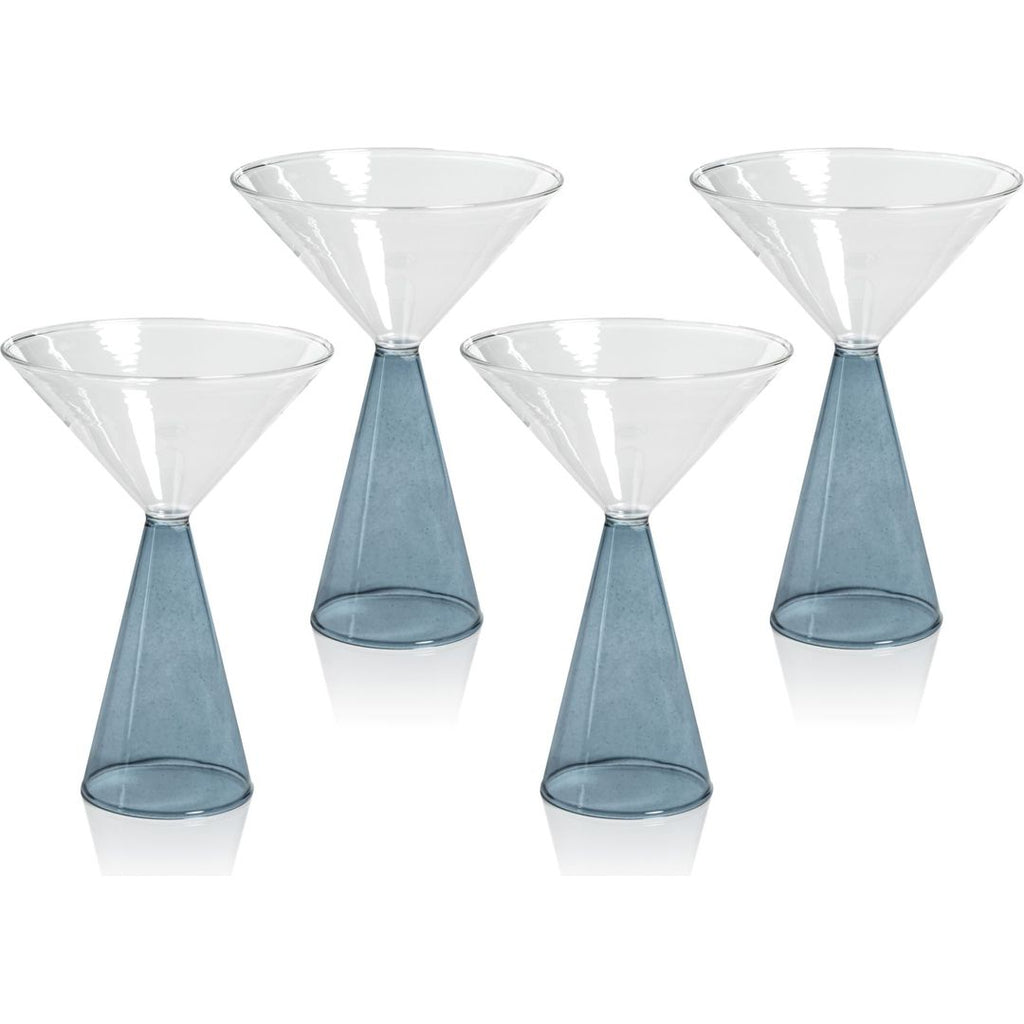 Amethyst Malden Optic Martini Glasses, Set of 4 by Zodax