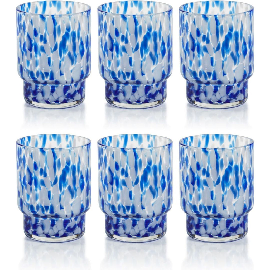 Willa Speckled Highball Glasses, Set of 6 (Set of 6) Color: Aqua