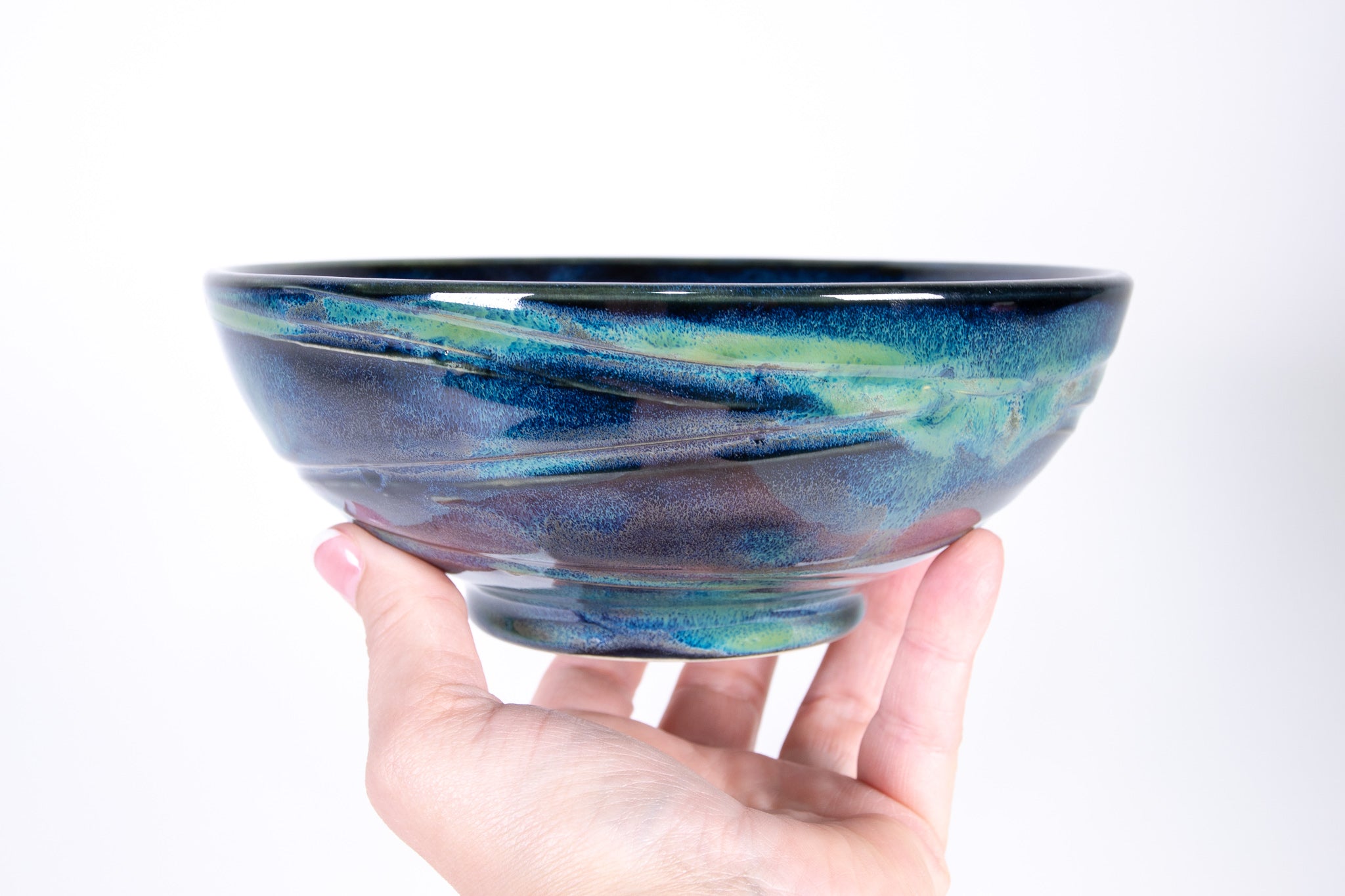 Blue and Green Wave Bowl (stackable)
