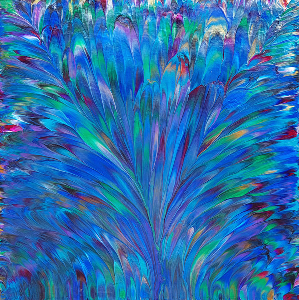 Blue Plume | 24 x 24 IN – Alexandra Romano Art