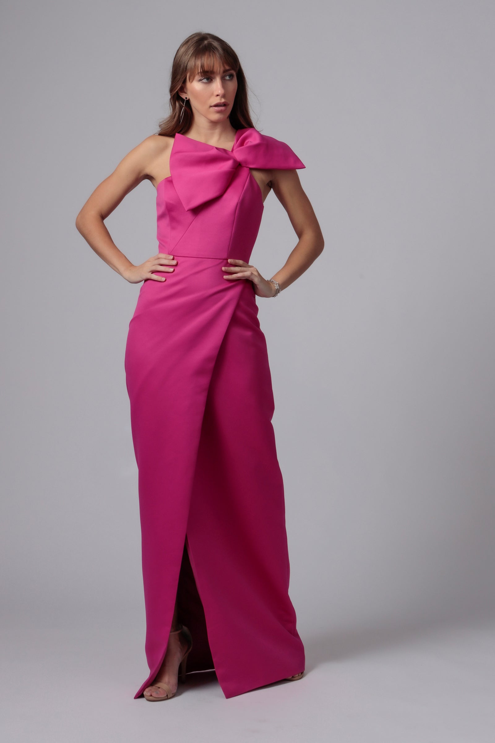 MUIR ONE SHOULDER BOW GOWN